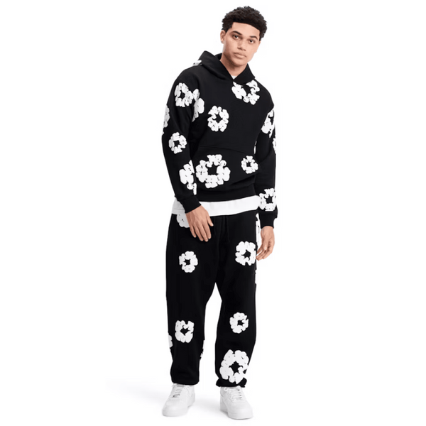 Denim Tears The Cotton Wreath Sweatpants 'Black' by Denim Tears - NWAHype 1 for streetwear Pants in USA