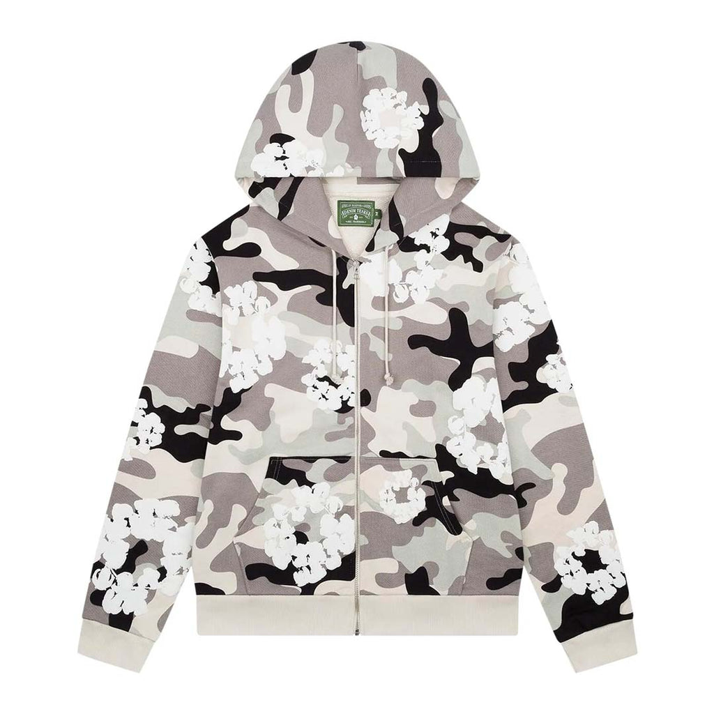 Denim Tears Wreath Zip Hoodie 'White Camo' by Denim Tears - NWAHype No.1 for streetwear Hoodies in USA
