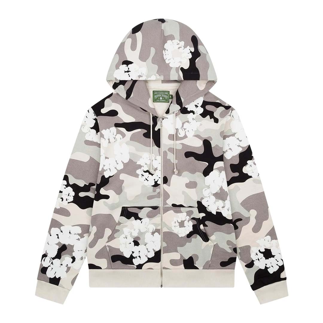 Denim Tears Wreath Zip Hoodie 'White Camo' by Denim Tears - NWAHype No.1 for streetwear Hoodies in USA