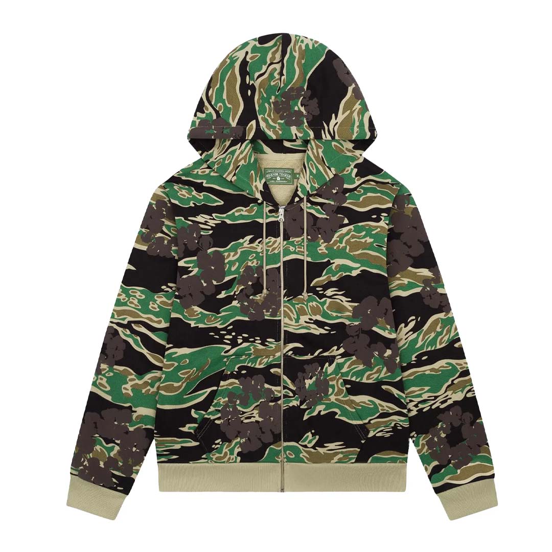 Denim Tears Wreath Zip Sweatshirt 'Green Camo' by Denim Tears - NWAHype 1 for streetwear Hoodies in USA