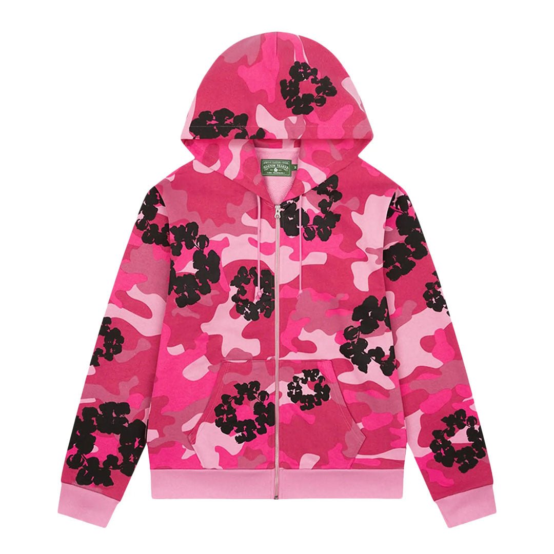 Denim Tears Wreath Zip Sweatshirt 'Pink Camo' by Denim Tears - NWAHype No.1 for streetwear Hoodies in USA