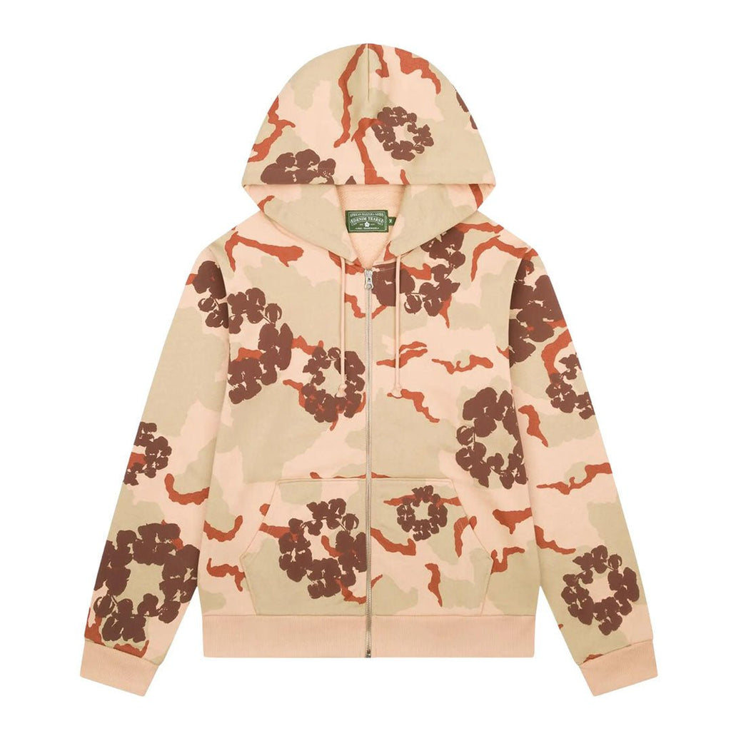 Denim Tears Wreath Zip Sweatshirt 'Tan Camo' by Denim Tears - NWAHype 1 for streetwear Hoodies in USA