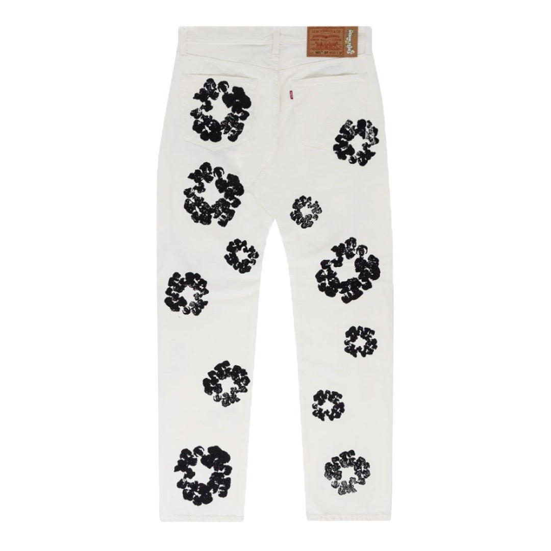 Denim Tears x Levi's Cotton Wreath Jeans White by Denim Tears - NWAHype 1 for streetwear Pants in USA