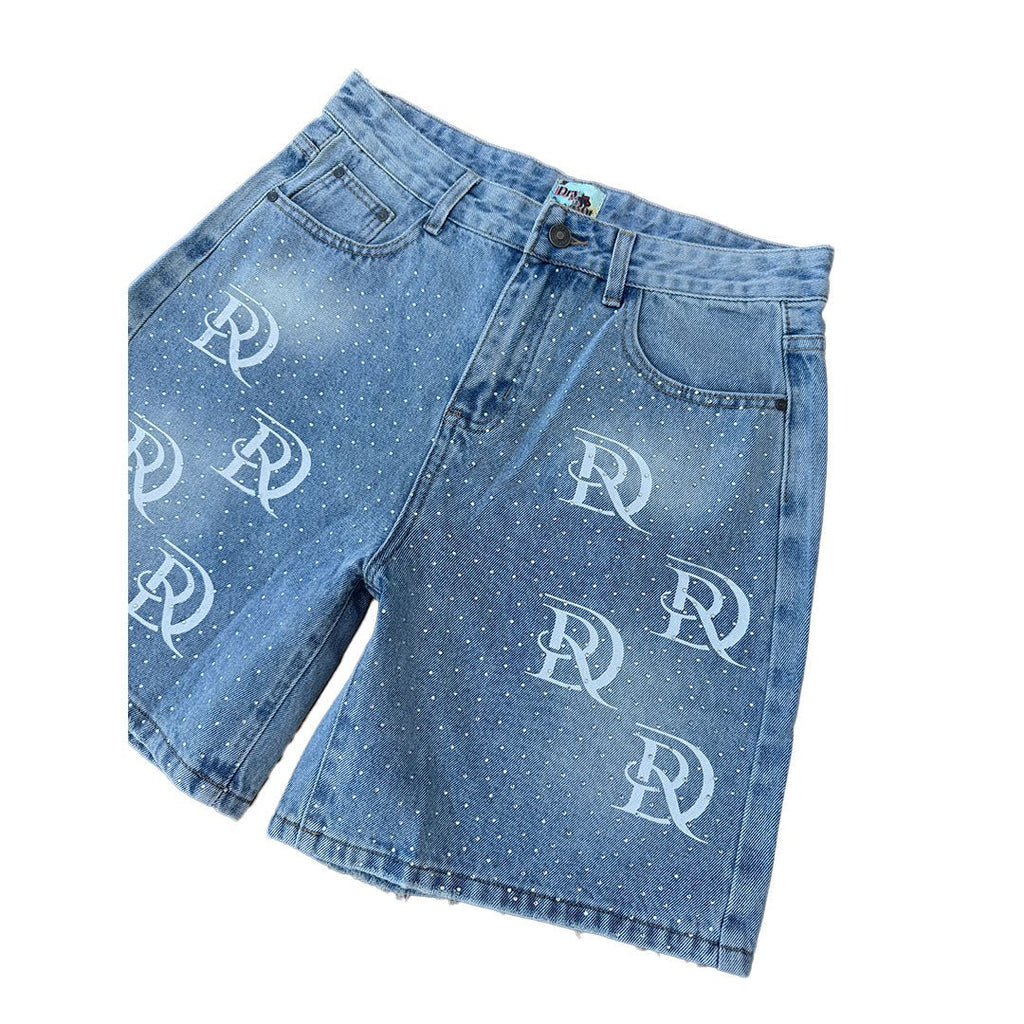 Dry Rot Light Wash Rhinestone Jean Shorts by Dry Rot - NWAHype 1 for streetwear Shorts in USA