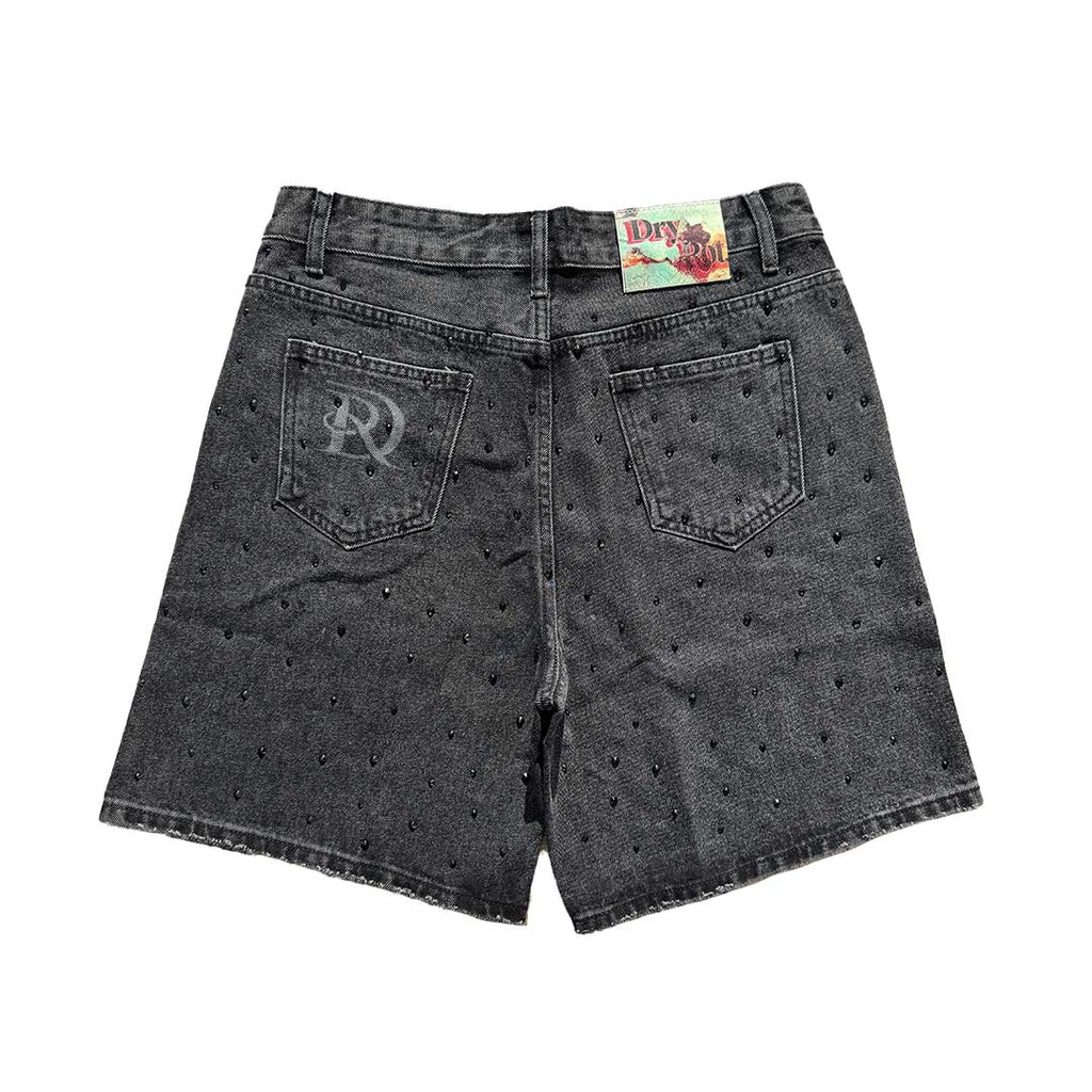 Dry Rot Rhinestone Black Jean Shorts by Dry Rot - NWAHype 1 for streetwear Shorts in USA