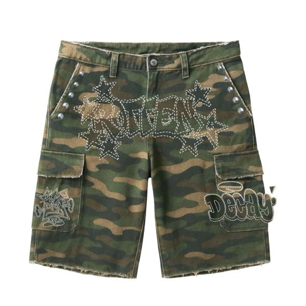 Dry Rot Unruly Camo Cargo Shorts Green by Dry Rot - NWAHYPE No.1 for streetwear Shorts in USA