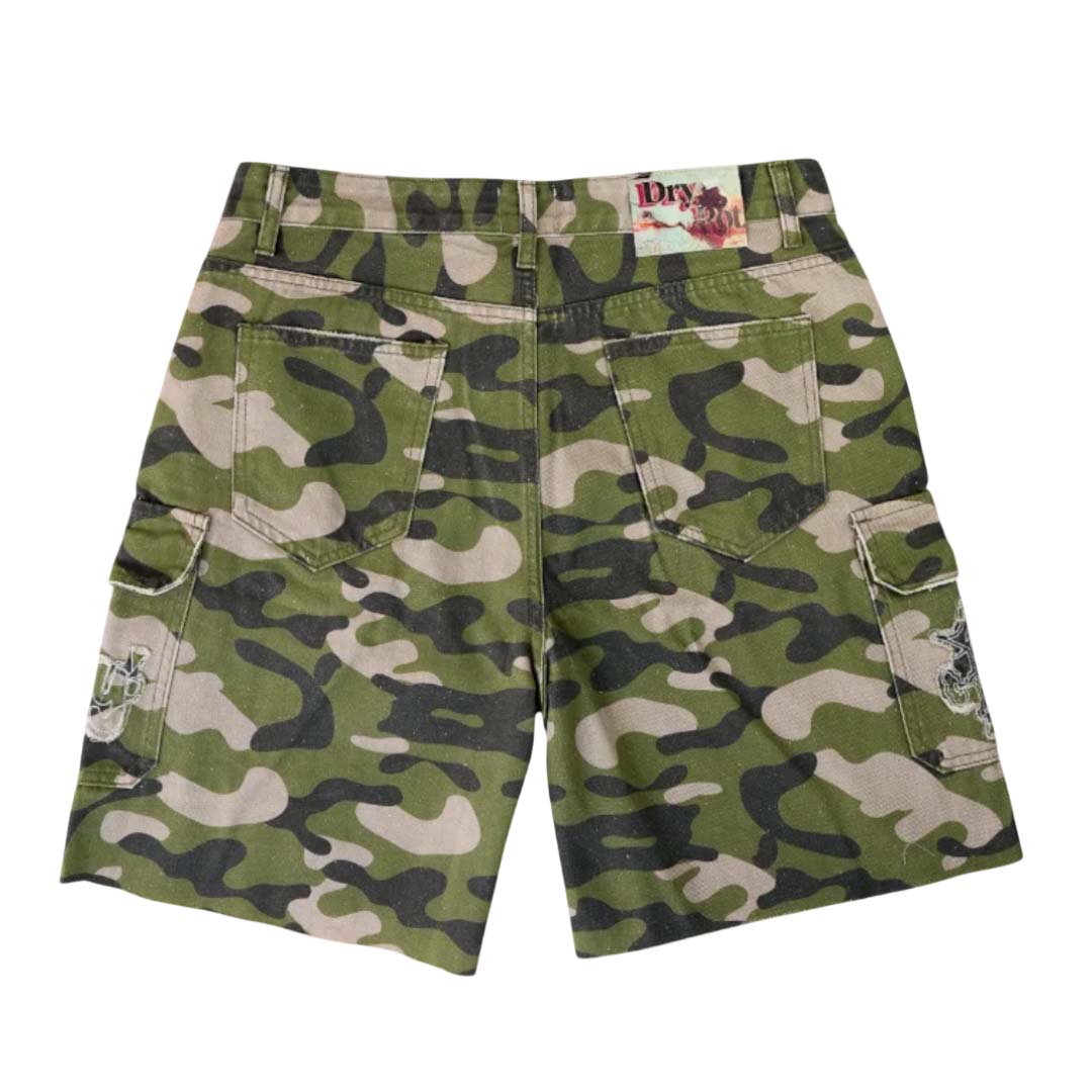 Dry Rot Unruly Camo Cargo Shorts Green by Dry Rot - NWAHYPE No.1 for streetwear Shorts in USA