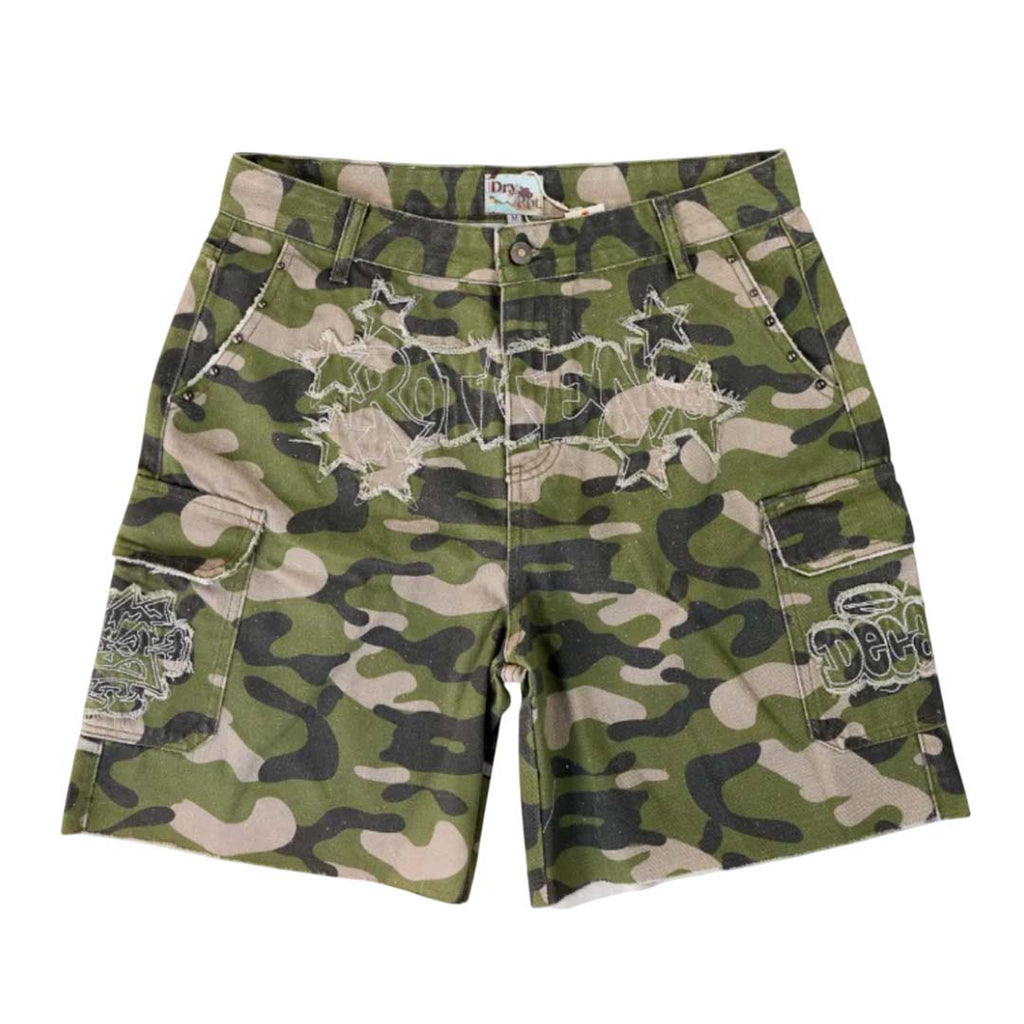 Dry Rot Unruly Camo Cargo Shorts Green by Dry Rot - NWAHYPE No.1 for streetwear Shorts in USA