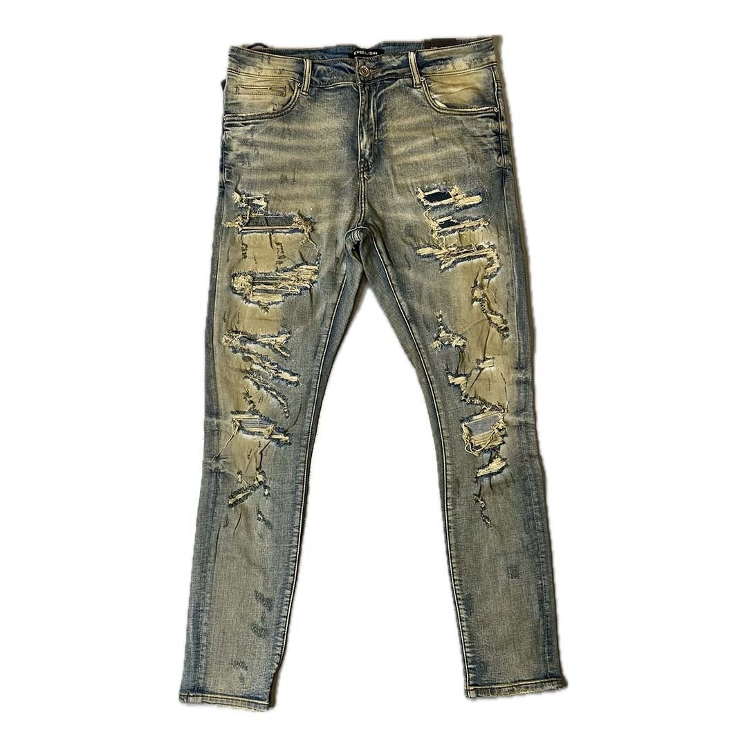 Embellish Alaric Denim Sand Wash Jeans by Embellish Denim - NWAHype 1 for streetwear Pants in USA