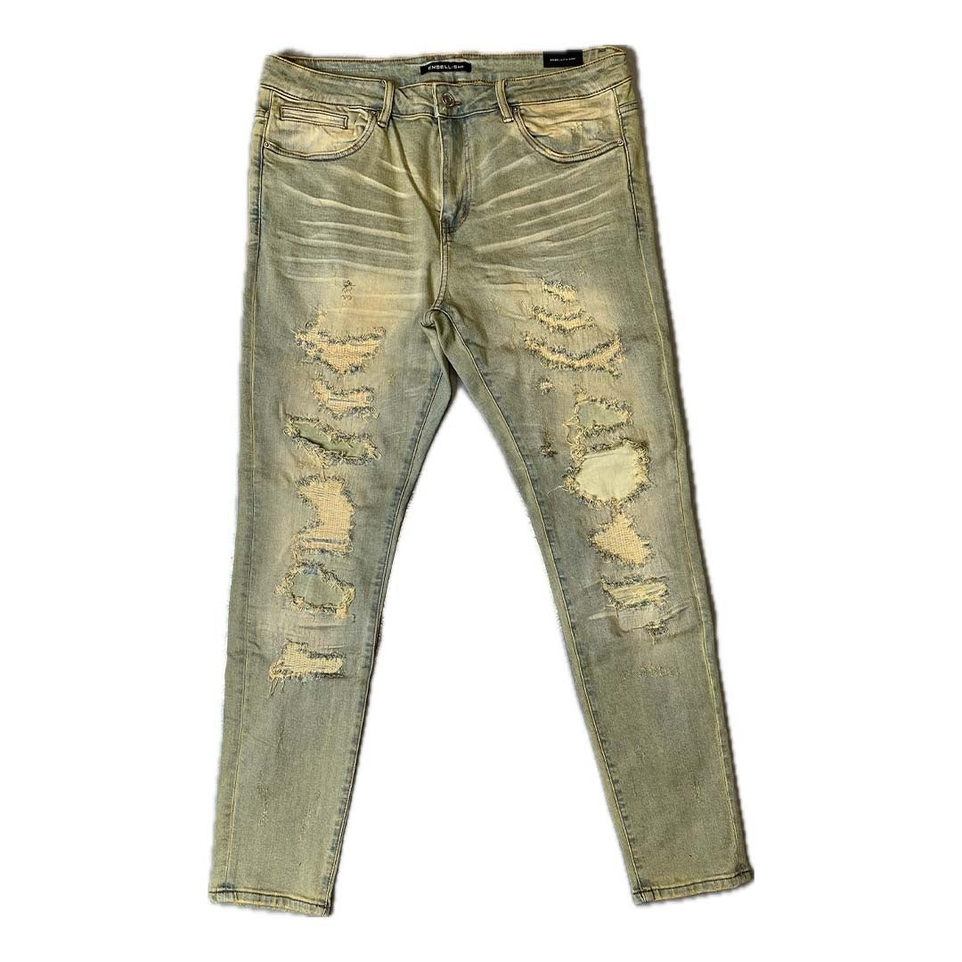Embellish Cast Denim Light Blue Sand Jeans by Embellish Denim - NWAHype 1 for streetwear Pants in USA