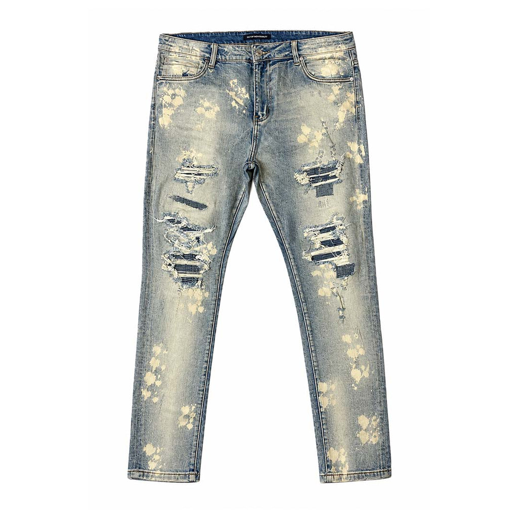 Embellish Trevino Rip & Repair Light Blue Denim Jeans by Embellish Denim - NWAHYPE No.1 for streetwear Pants in USA
