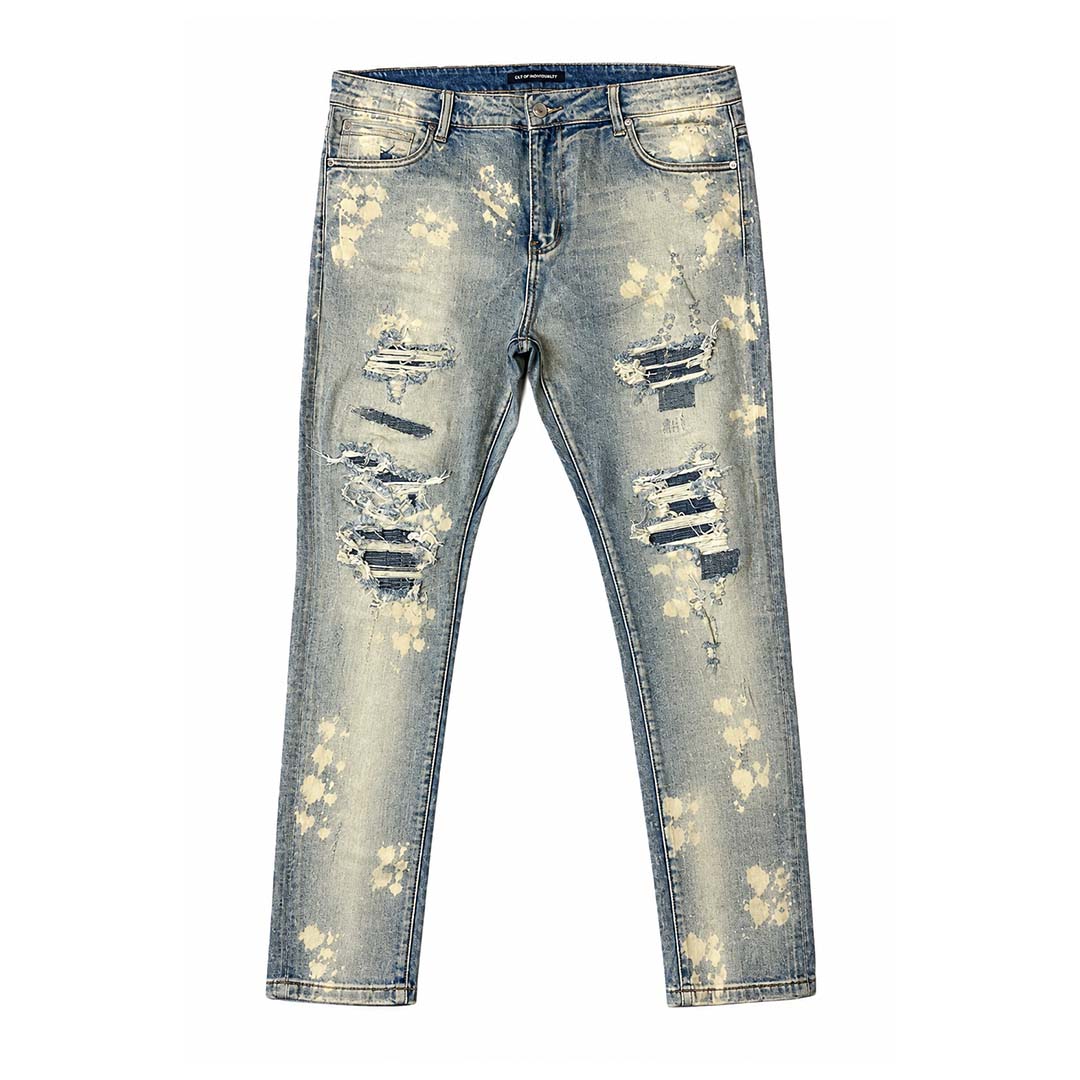 Embellish Trevino Rip & Repair Light Blue Denim Jeans by Embellish Denim - NWAHYPE No.1 for streetwear Pants in USA