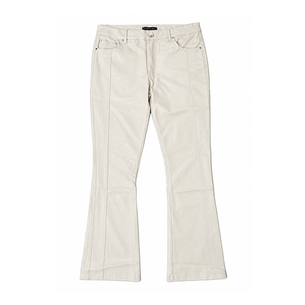 Embellish White Leather Flare Pant Jeans by Embellish Denim - NWAHYPE No.1 for streetwear Pants in USA
