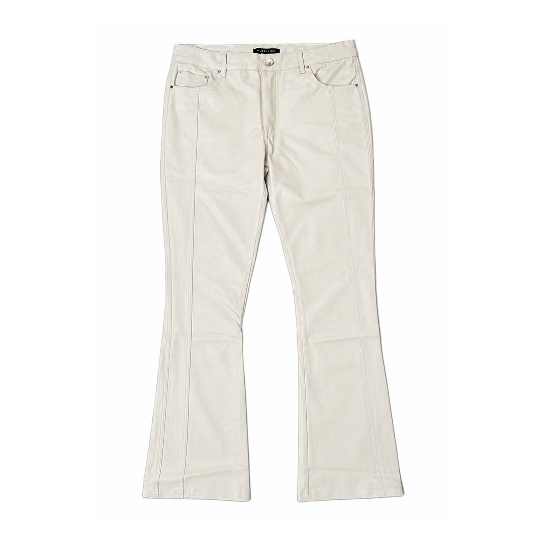 Embellish White Leather Flare Pant Jeans by Embellish Denim - NWAHYPE No.1 for streetwear Pants in USA