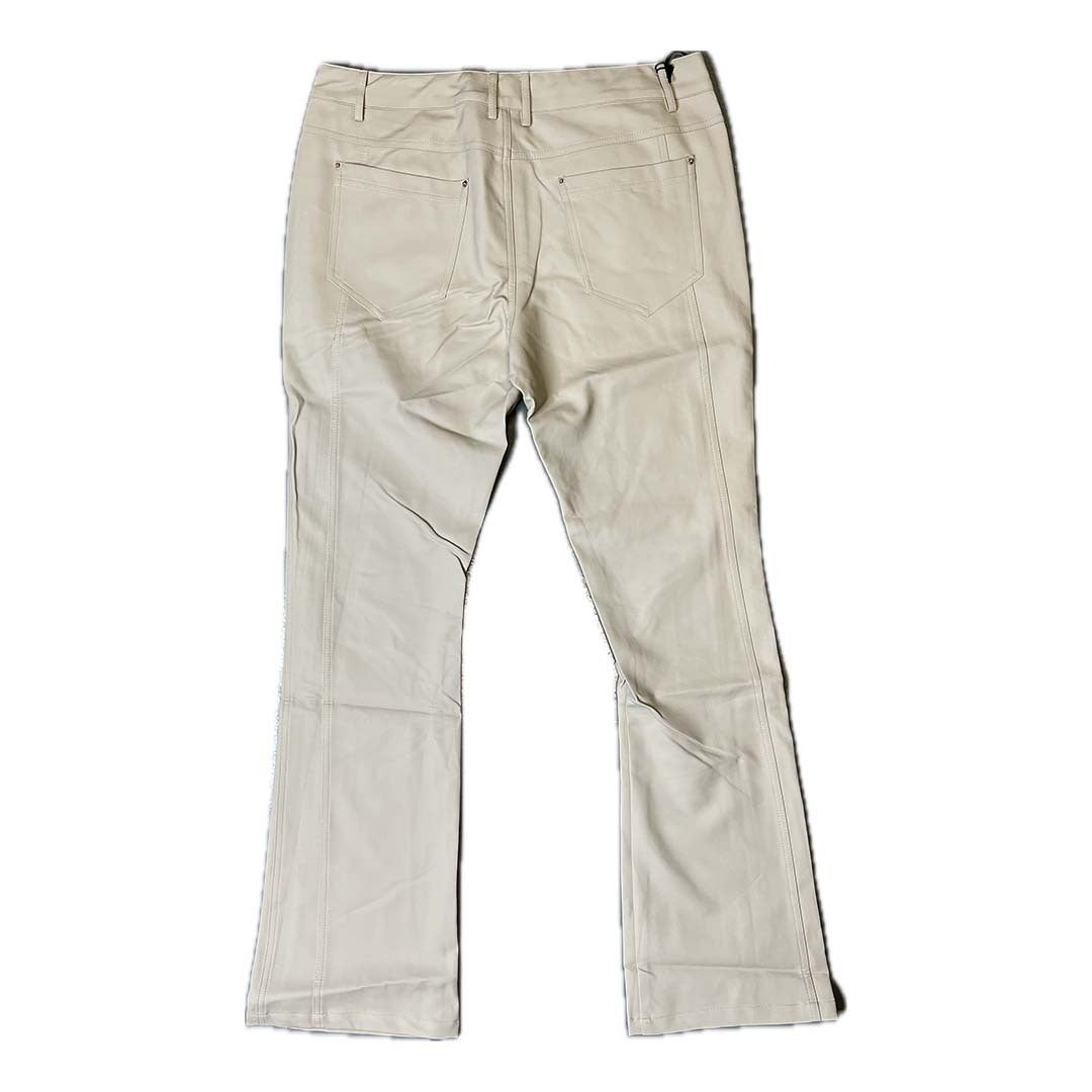 Embellish White Leather Flare Pant Jeans by Embellish Denim - NWAHype 1 for streetwear Pants in USA