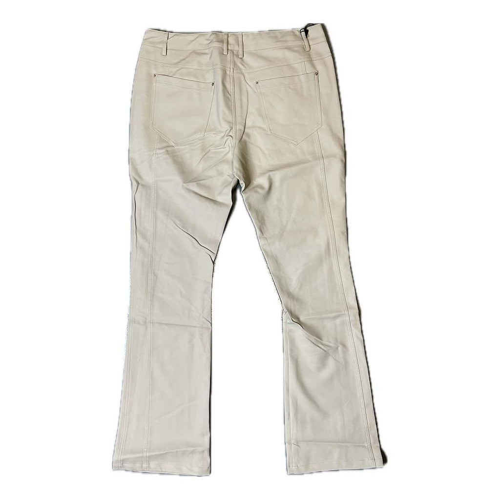 Embellish White Leather Flare Pant Jeans by Embellish Denim - NWAHype 1 for streetwear Pants in USA