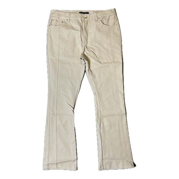 Embellish White Leather Flare Pant Jeans by Embellish Denim - NWAHype 1 for streetwear Pants in USA