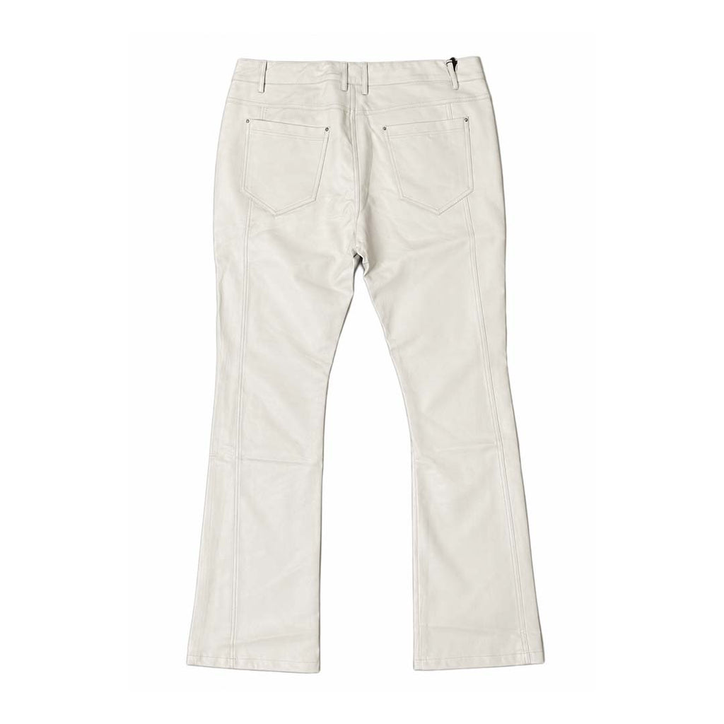 Embellish White Leather Flare Pant Jeans by Embellish Denim - NWAHYPE No.1 for streetwear Pants in USA