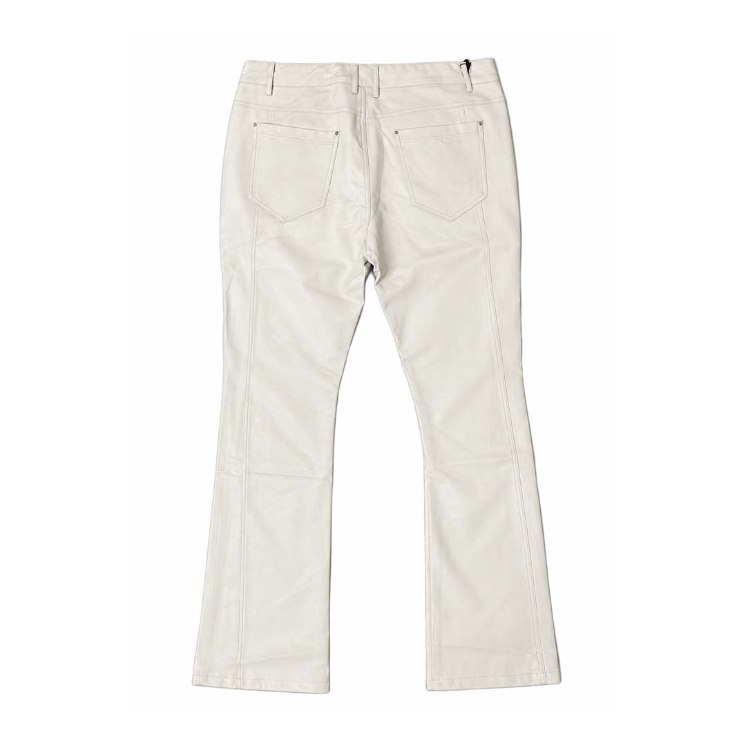 Embellish White Leather Flare Pant Jeans by Embellish Denim - NWAHYPE No.1 for streetwear Pants in USA