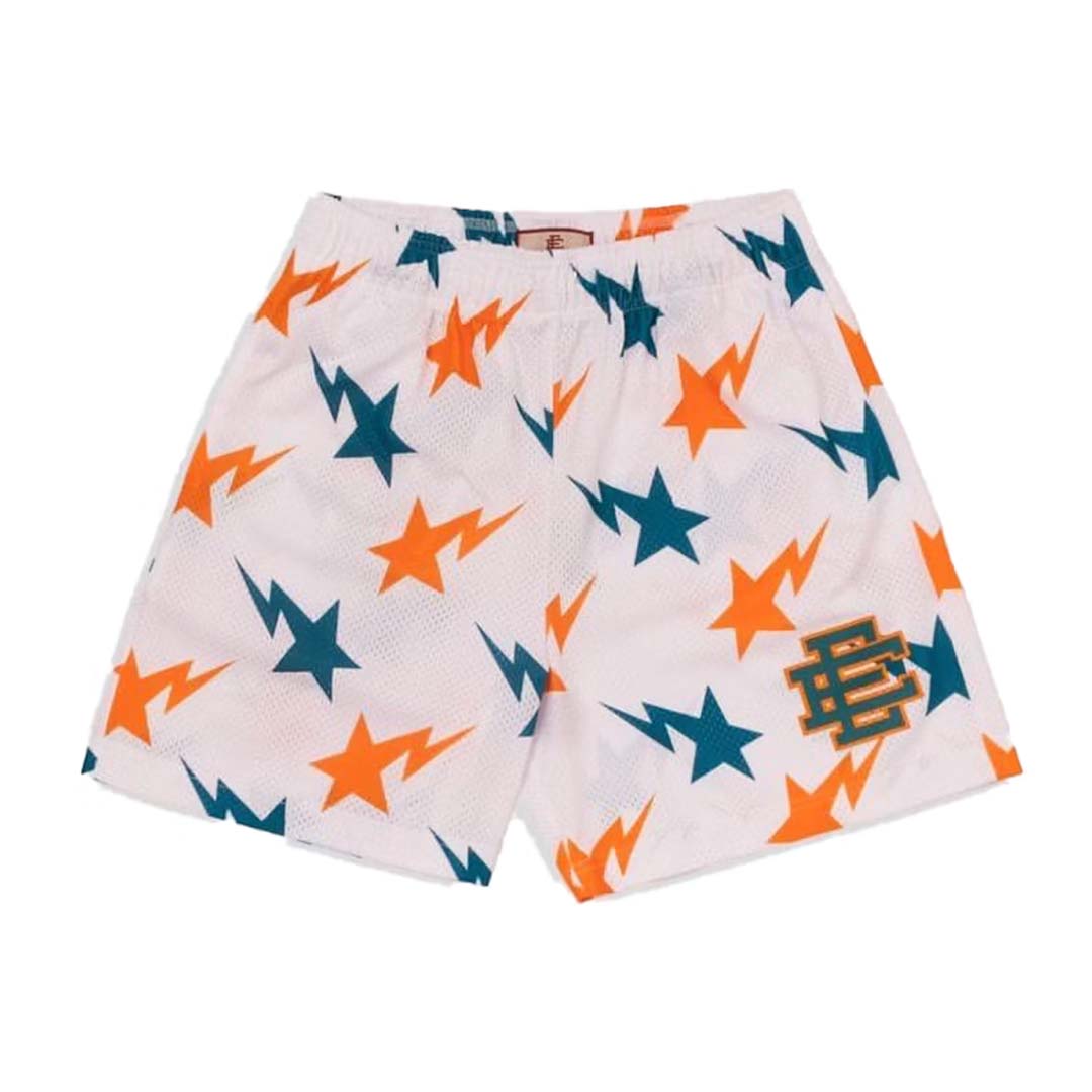 Eric Emanuel x Bape EE Short White Blue Orange by Eric Emanuel - NWAHype No.1 for streetwear Shorts in USA