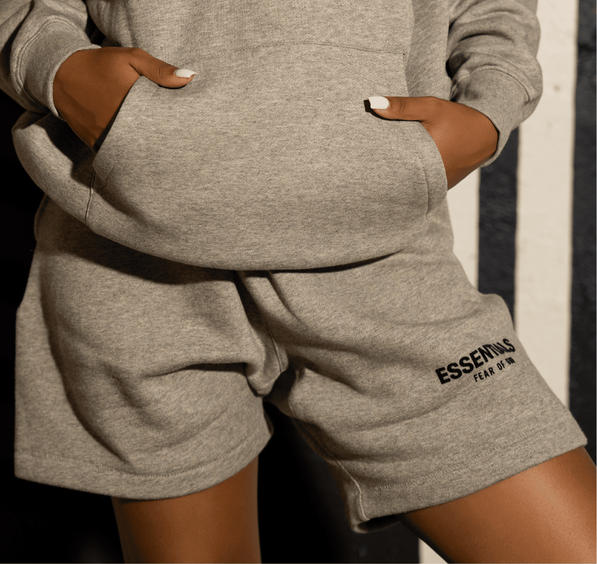 Fear of God Essentials Sweatshort Dark Oatmeal – NWAHYPE