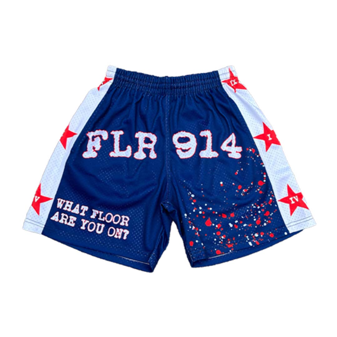 Floor 914 All Star Mesh Shorts Blue by Floor 914 - NWAHype 1 for streetwear Shorts in USA