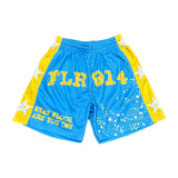 Floor 914 All Star Mesh Shorts Blue Yellow by Floor 914 - NWAHype 1 for streetwear Shorts in USA