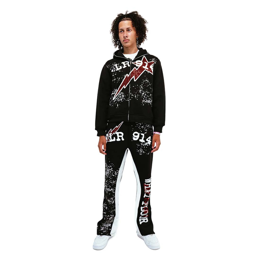 Floor 914 All Star Sweatsuit Hoodie & Sweatpants Black Red by Floor 914 - NWAHype 1 for streetwear Hoodies in USA