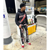 Floor 914 All Star Sweatsuit Hoodie & Sweatpants Black Red by Floor 914 - NWAHype 1 for streetwear Hoodies in USA