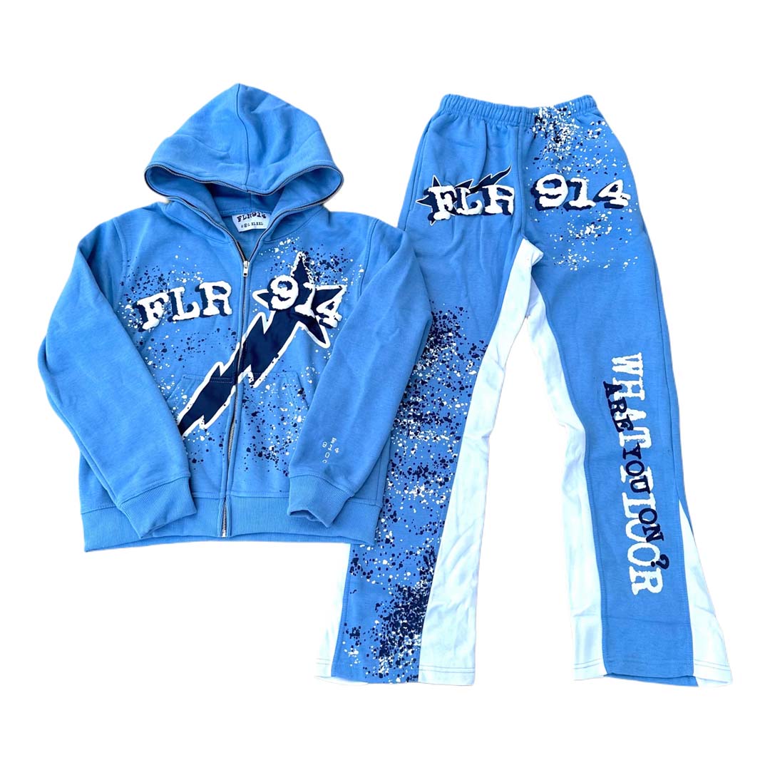 Floor 914 All Star Sweatsuit Hoodie & Sweatpants Light Blue by Floor 914 - NWAHype 1 for streetwear Hoodies in USA