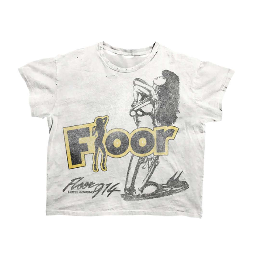 Floor 914 Club 914 Dirty Wash White Tee by Floor 914 - NWAHYPE No.1 for streetwear T-Shirts in USA
