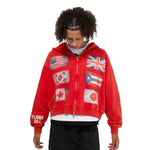 Floor 914 Flag Zip Hoodie Red by Floor 914 - NWAHype 1 for streetwear Hoodies in USA