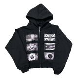 Floor 914 Flag Zip Up Hoodie Black by Floor 914 - NWAHype No.1 for streetwear Hoodies in USA