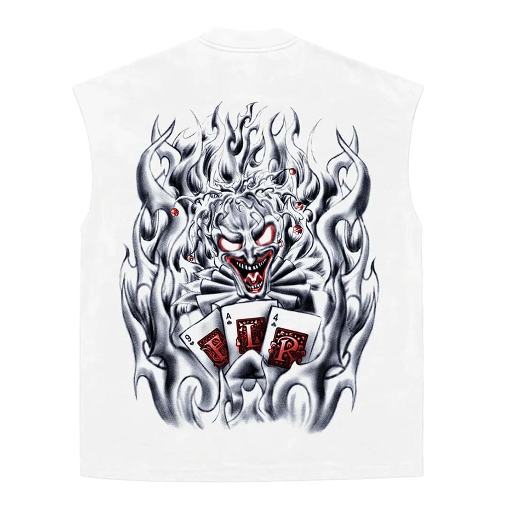 Floor 914 Jester Sleeveless White Tee by Floor 914 - NWAHYPE No.1 for streetwear T-Shirts in USA