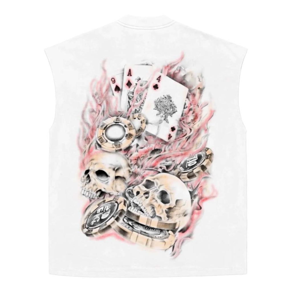 Floor 914 Jester White Sleeveless Tee by Floor 914 - NWAHYPE No.1 for streetwear T-Shirts in USA