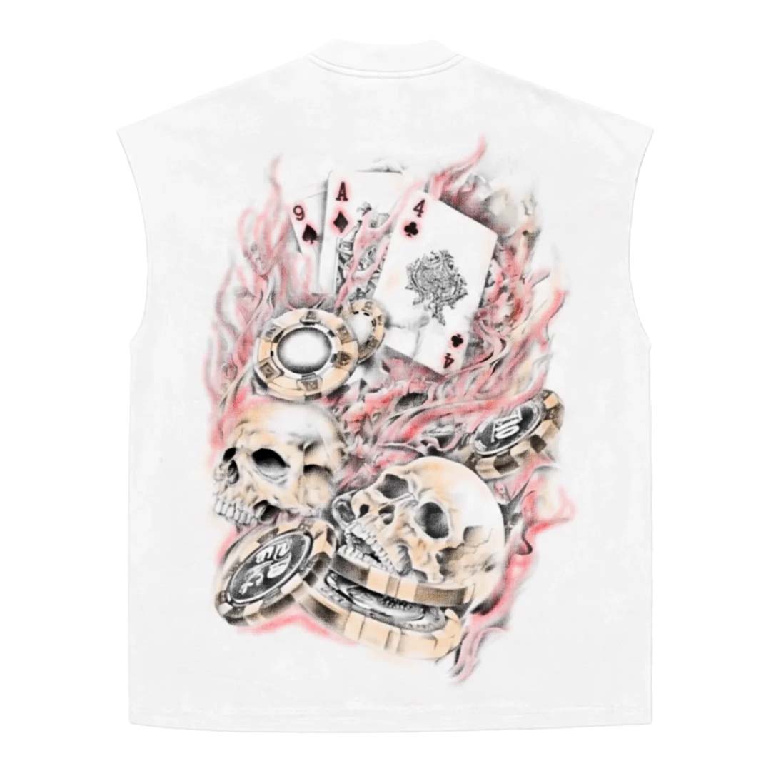 Floor 914 Jester White Sleeveless Tee by Floor 914 - NWAHYPE No.1 for streetwear T-Shirts in USA