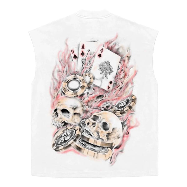 Floor 914 Jester White Sleeveless Tee by Floor 914 - NWAHYPE No.1 for streetwear T-Shirts in USA