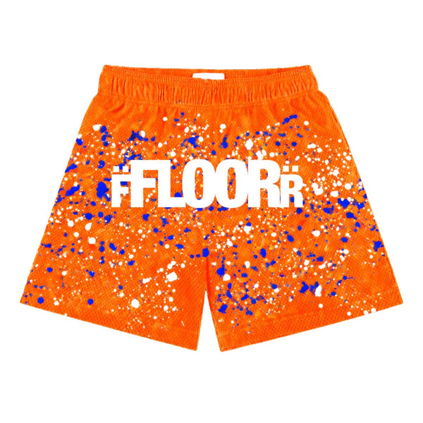 Floor 914 Knicks V2 Splatter Orange Mesh Shorts by Floor 914 - NWAHYPE No.1 for streetwear Shorts in USA