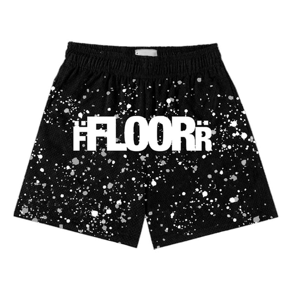 Floor 914 Nets V2 Splatter Black Mesh Shorts by Floor 914 - NWAHYPE No.1 for streetwear Shorts in USA