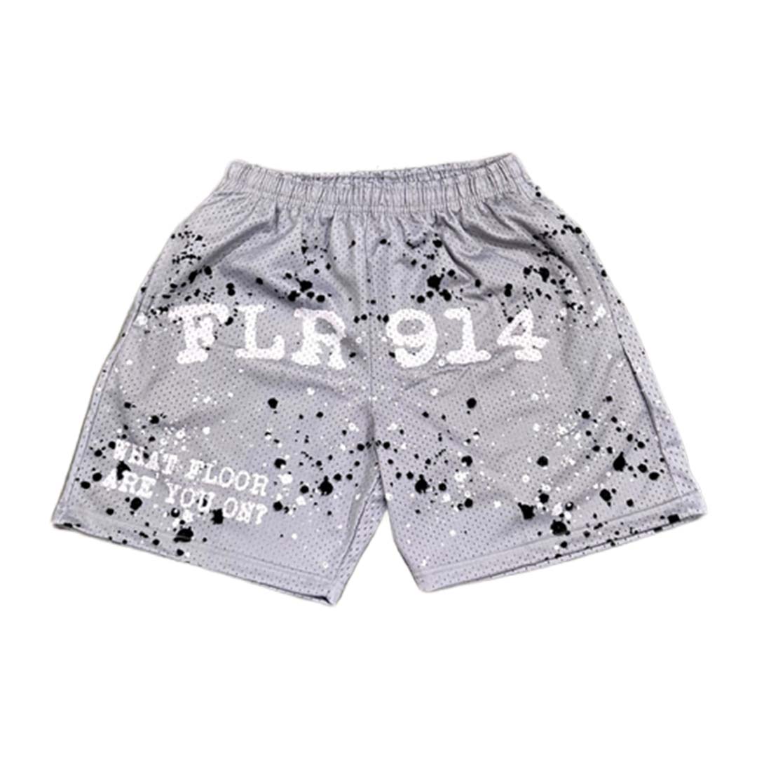 Floor 914 Paint Splatter Mesh Shorts Grey by Floor 914 - NWAHype 1 for streetwear Shorts in USA