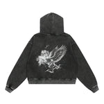 Floor 914 Pegasus Zip Hoodie Grey Wash by Floor 914 - NWAHype 1 for streetwear Hoodies in USA