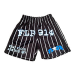 Floor 914 Pinstripe Mesh Short Black Blue by Floor 914 - NWAHype 1 for streetwear Shorts in USA