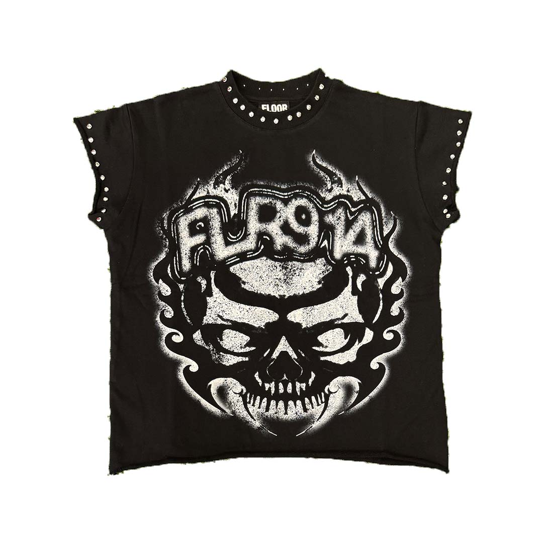 Floor 914 Skull Inferno Cutoff Black by Floor 914 - NWAHype 1 for streetwear T-Shirts in USA