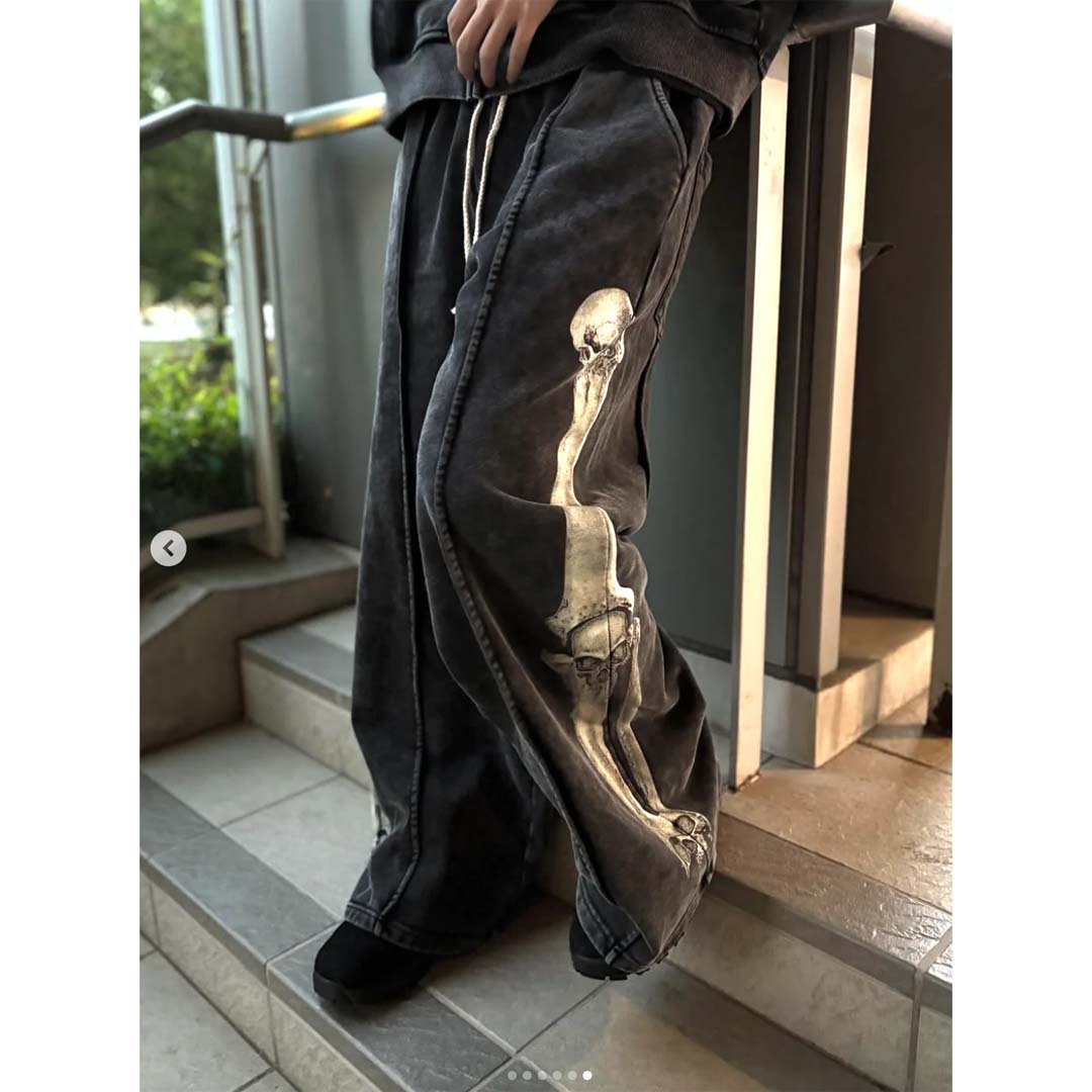 Floor 914 Skull Sweatpants Faded Black by Floor 914 - NWAHYPE No.1 for streetwear Pants in USA