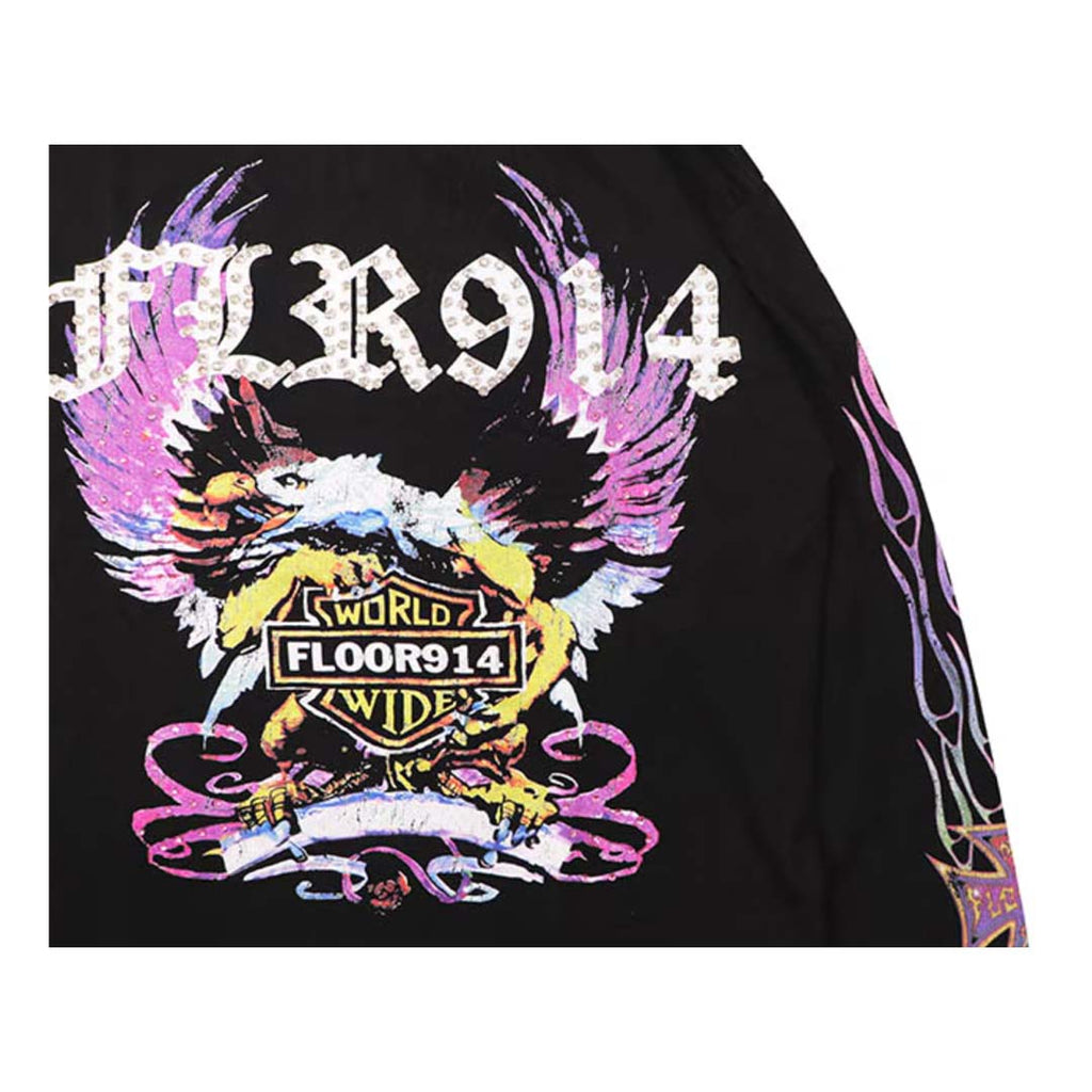 Floor 914 Sky Striker Long Sleeve Tee Black Wash Purple by Floor 914 - NWAHYPE No.1 for streetwear T-Shirts in USA