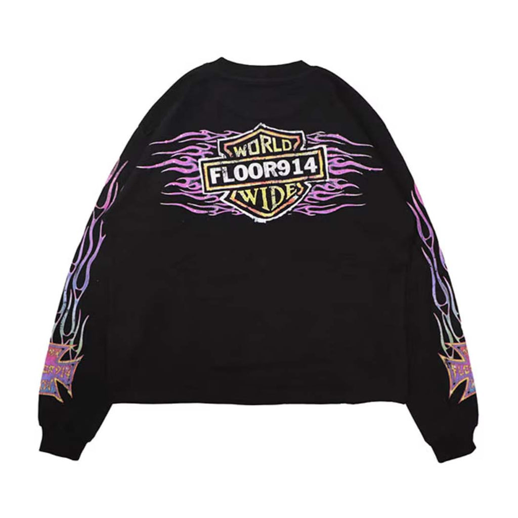 Floor 914 Sky Striker Long Sleeve Tee Black Wash Purple by Floor 914 - NWAHYPE No.1 for streetwear T-Shirts in USA