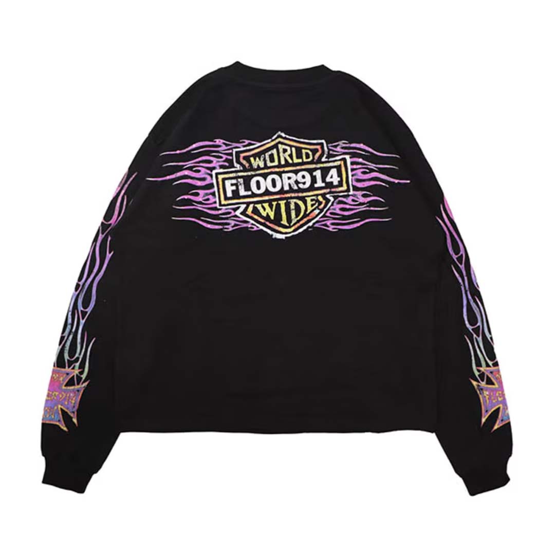 Floor 914 Sky Striker Long Sleeve Tee Black Wash Purple by Floor 914 - NWAHYPE No.1 for streetwear T-Shirts in USA
