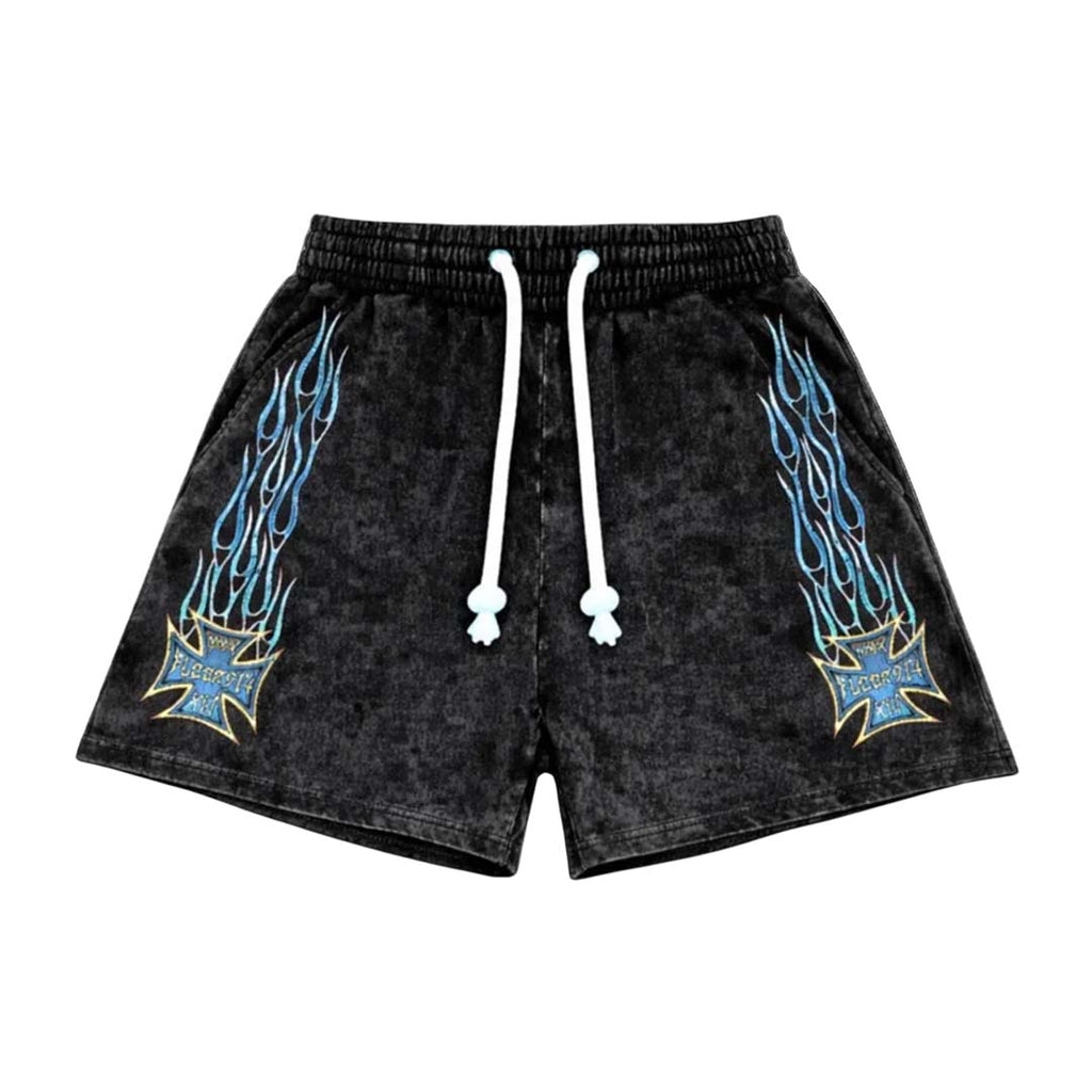 Floor 914 Sky Striker Shorts Black Wash Blue by Floor 914 - NWAHYPE No.1 for streetwear Shorts in USA