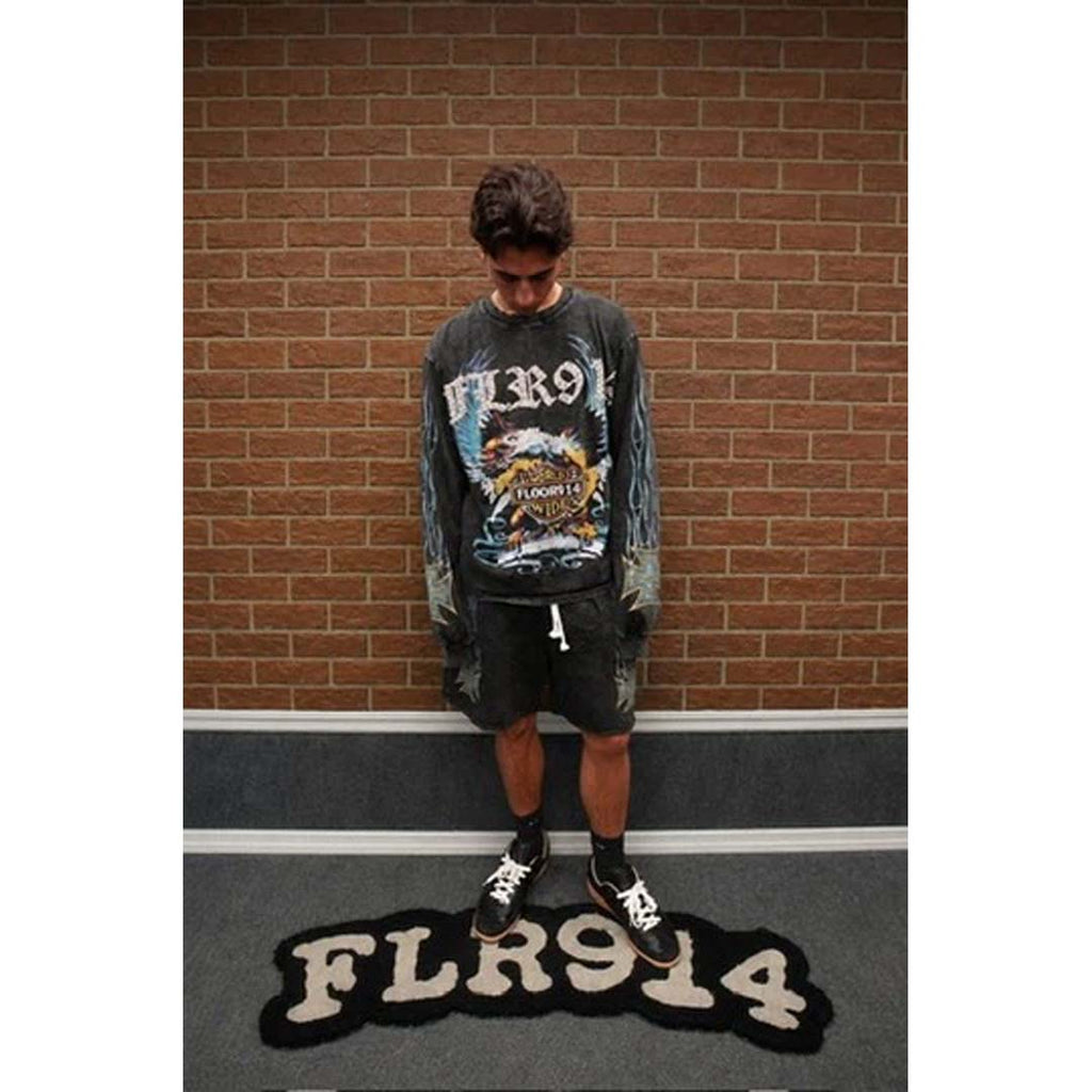 Floor 914 Sky Striker Shorts Black Wash Blue by Floor 914 - NWAHYPE No.1 for streetwear Shorts in USA