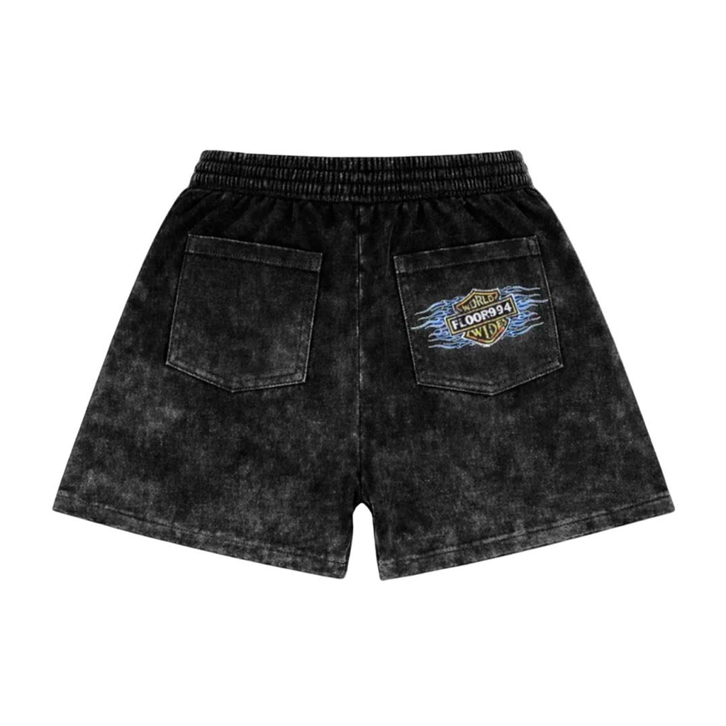 Floor 914 Sky Striker Shorts Black Wash Blue by Floor 914 - NWAHYPE No.1 for streetwear Shorts in USA